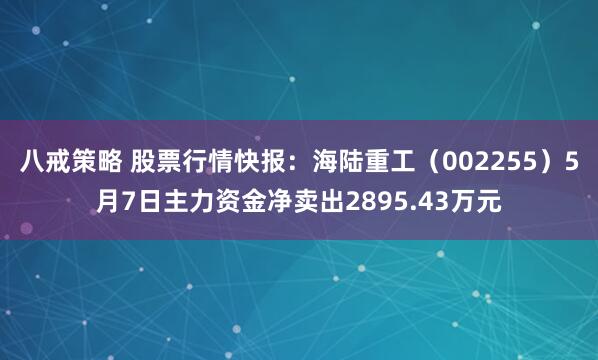 八戒策略 股票行情快报：海陆重工（002255）5月7日主力资金净卖出2895.43万元